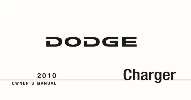2010 Dodge Charger owners manual