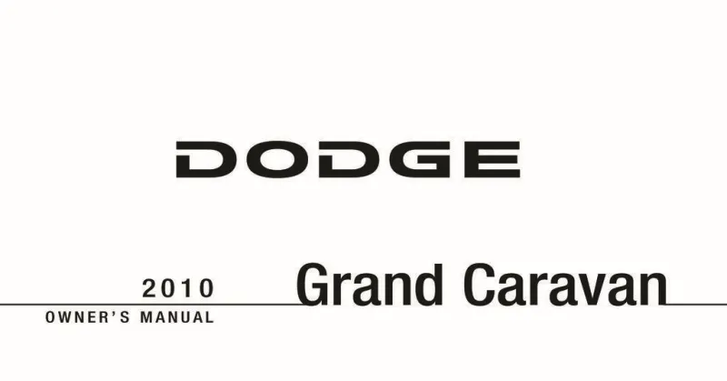 2010 Dodge Grand Caravan owners manual