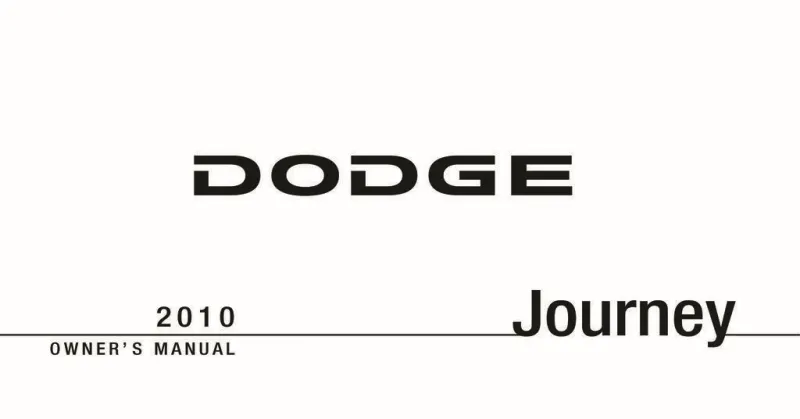2010 Dodge Journey owners manual