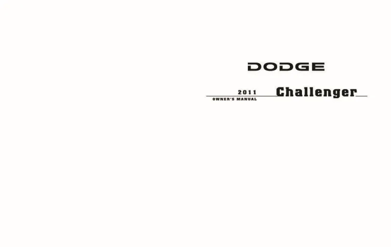 2011 Dodge Challenger owners manual