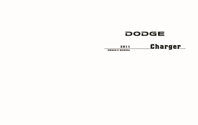 2011 Dodge Charger owners manual
