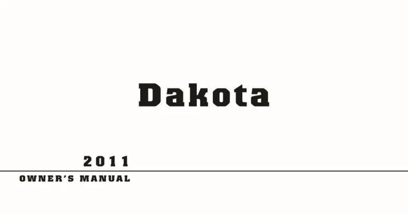 2011 Dodge Dakota owners manual