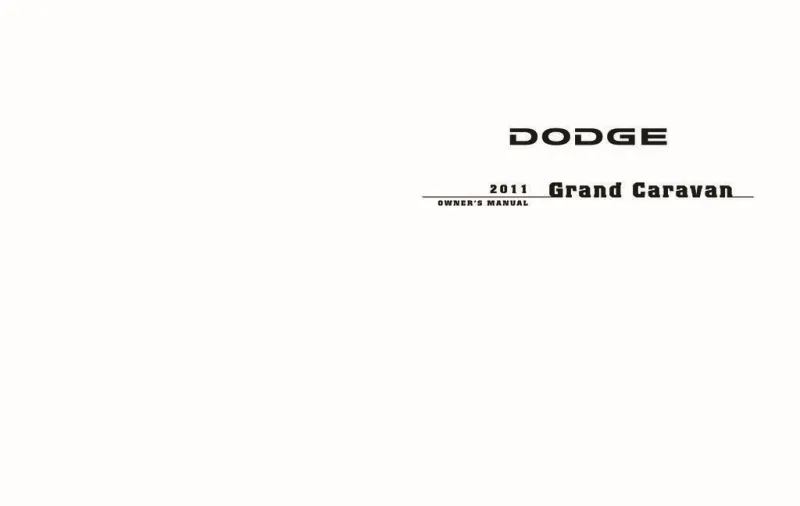 2011 Dodge Grand Caravan owners manual