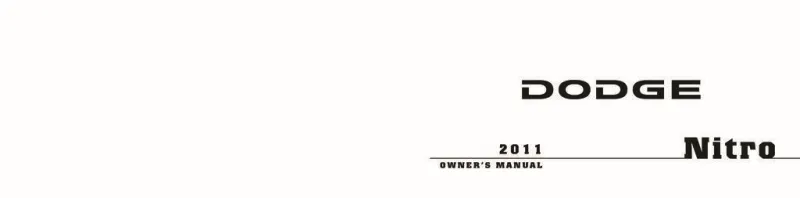2011 Dodge Nitro owners manual