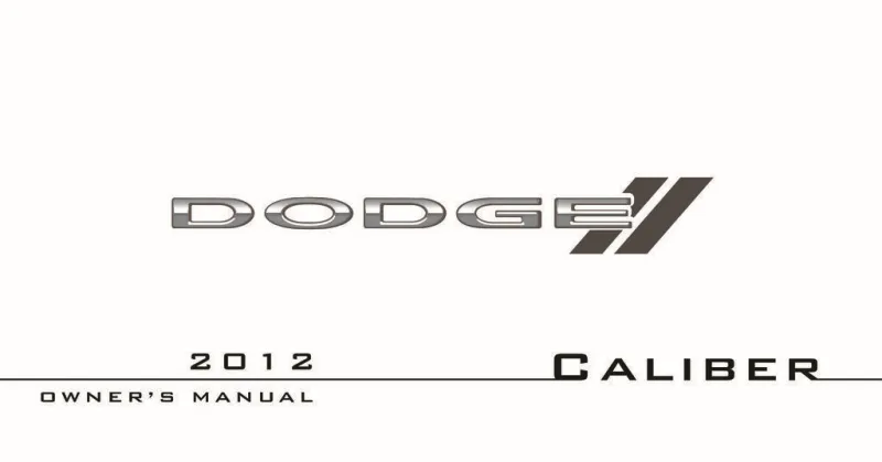 2012 Dodge Caliber owners manual
