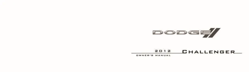 2012 Dodge Challenger owners manual