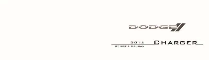2012 Dodge Charger owners manual
