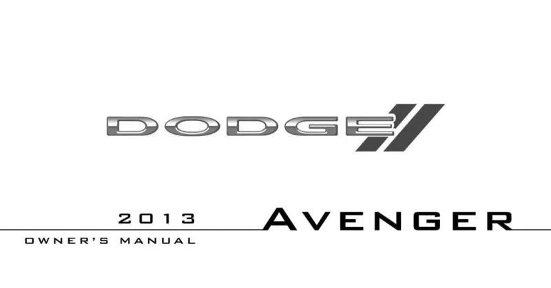 2013 Dodge Avenger owners manual