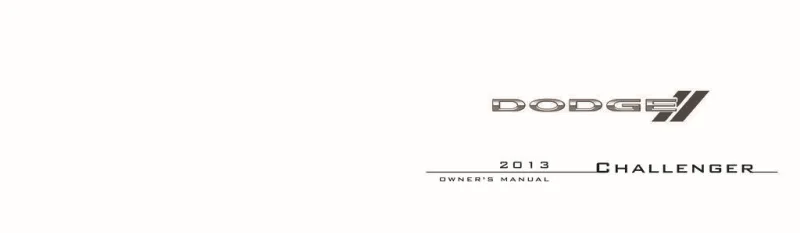 2013 Dodge Challenger owners manual