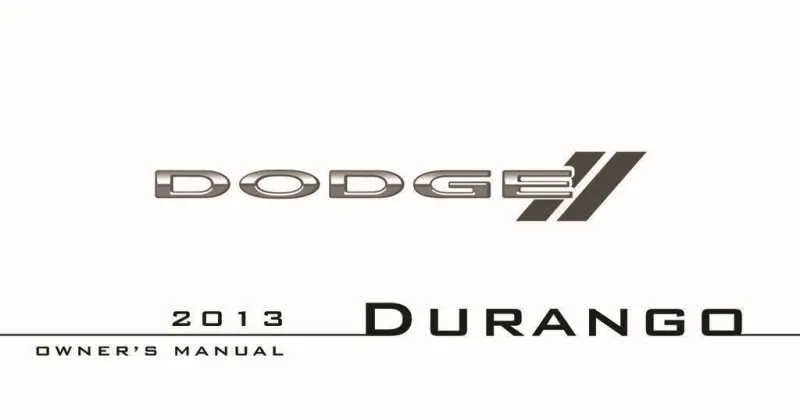 2013 Dodge Durango owners manual