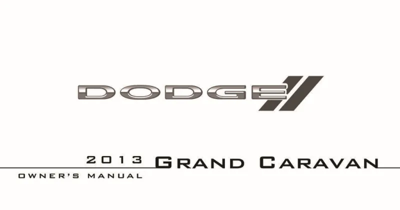 2013 Dodge Grand Caravan owners manual