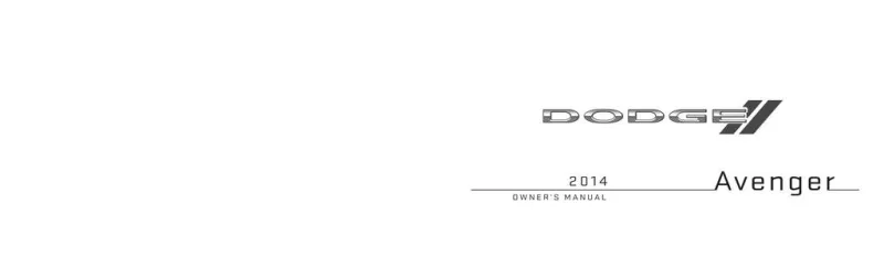2014 Dodge Avenger owners manual