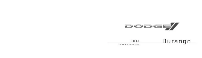 2014 Dodge Durango owners manual