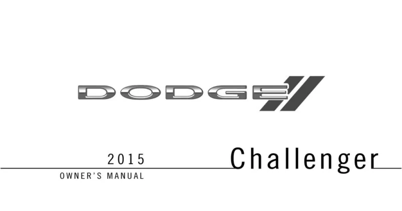 2015 Dodge Challenger owners manual