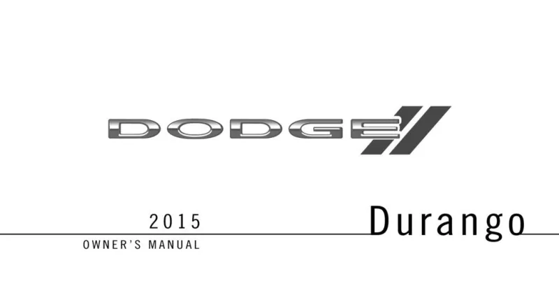 2015 Dodge Durango owners manual