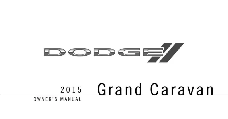 2015 Dodge Grand Caravan owners manual