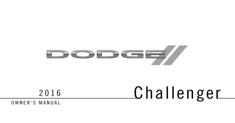2016 Dodge Challenger owners manual