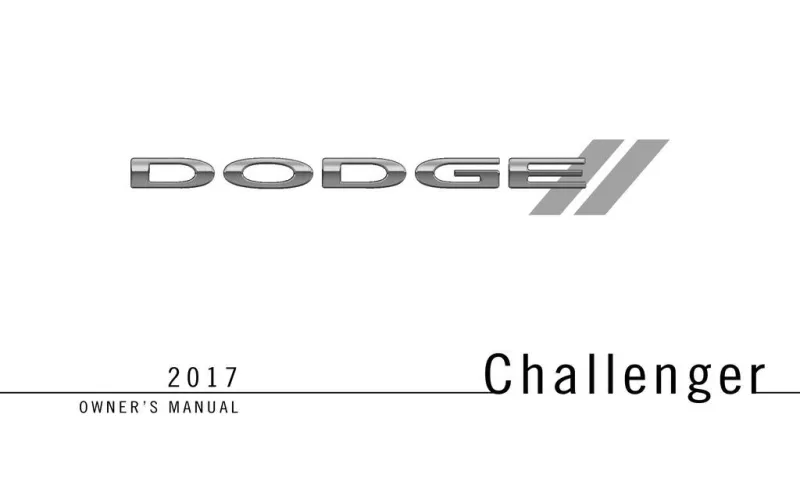 2017 Dodge Challenger owners manual