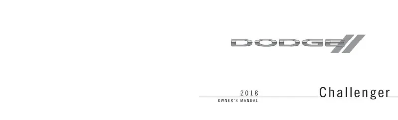2018 Dodge Challenger owners manual