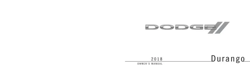 2018 Dodge Durango owners manual