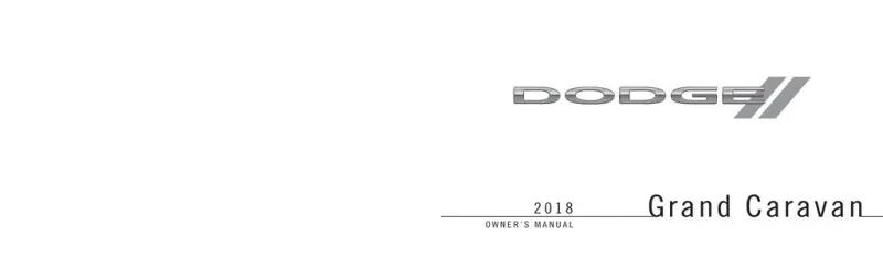 2018 Dodge Grand Caravan owners manual