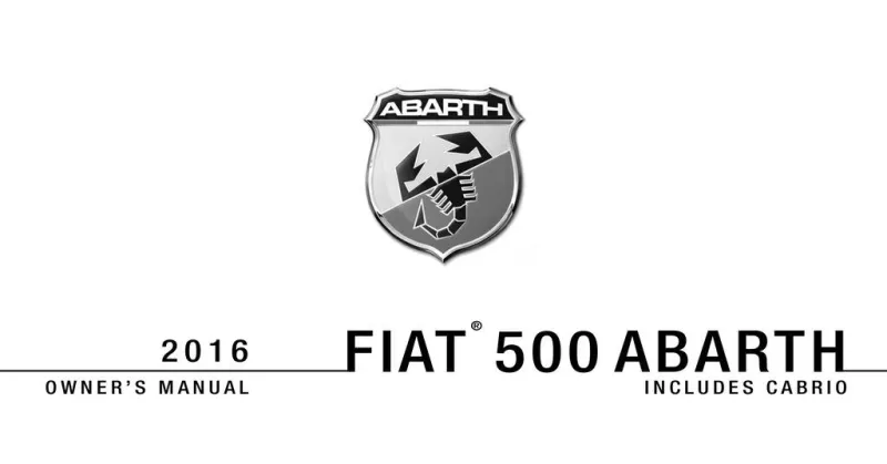 2016 Fiat 500 Abarth owners manual