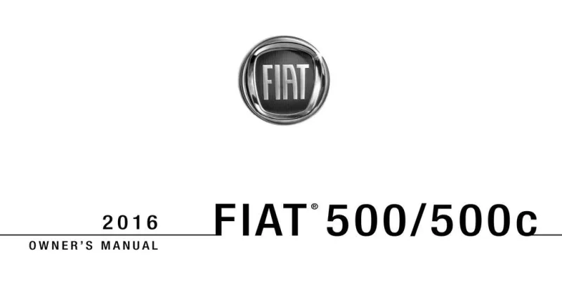 2016 Fiat 500 owners manual