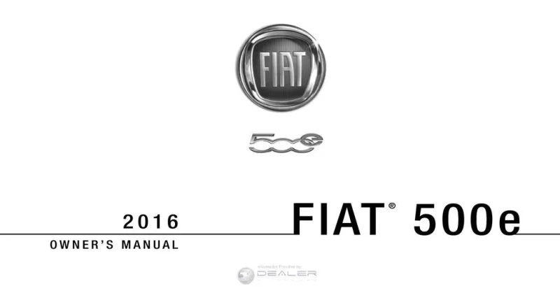 2016 Fiat 500e owners manual
