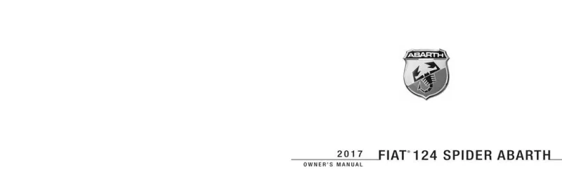 2017 Fiat Spider Abarth owners manual