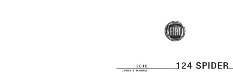 2018 Fiat 124 Spider owners manual