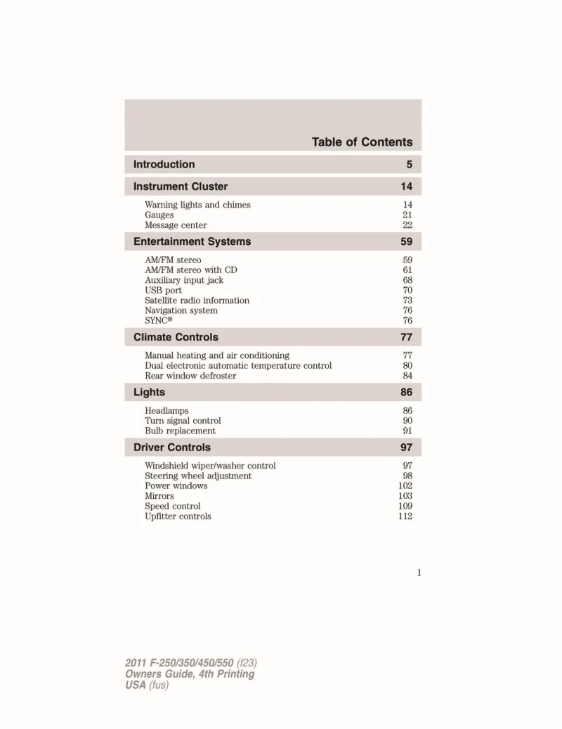 2011 Ford F350 owners manual