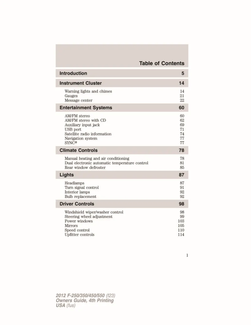 2012 Ford F350 owners manual