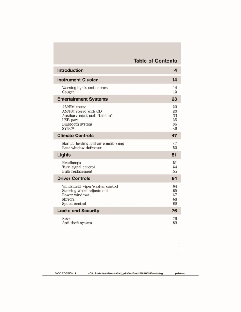 2012 Ford Transit Connect owners manual