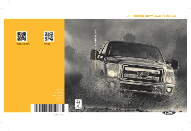 2016 Ford F250 owners manual