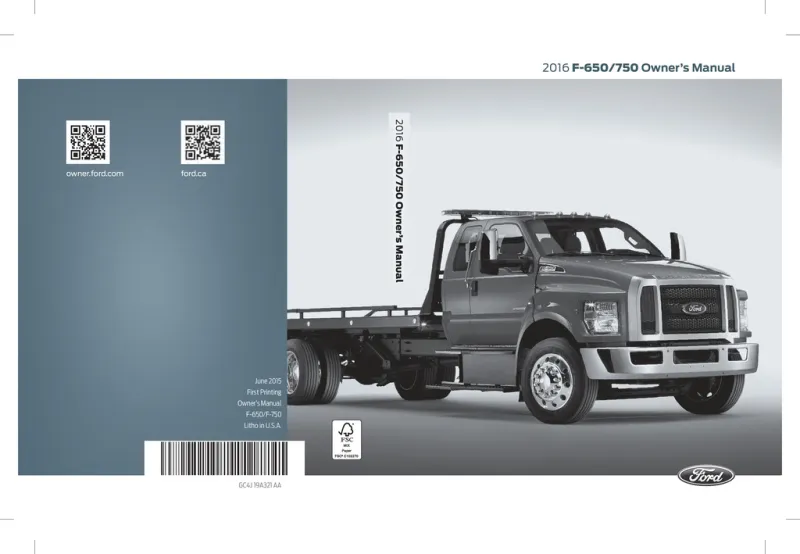 2016 Ford F650 F750 owners manual