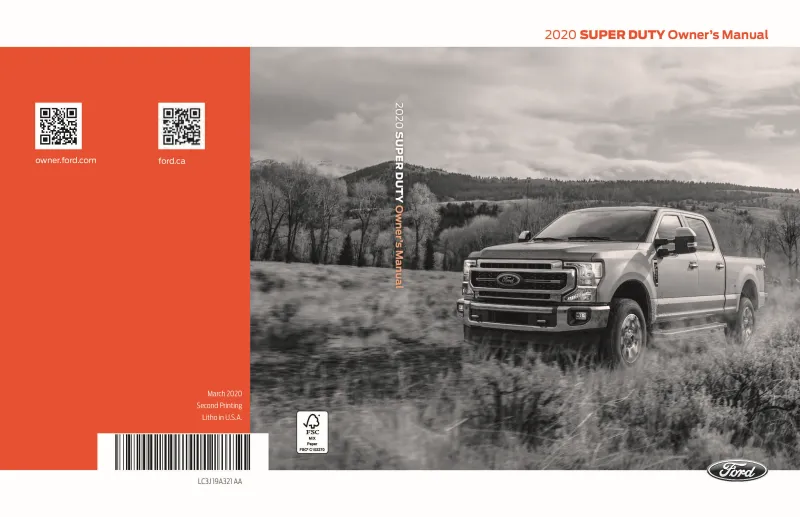 2020 Ford F250 Super Duty owners manual free pdf