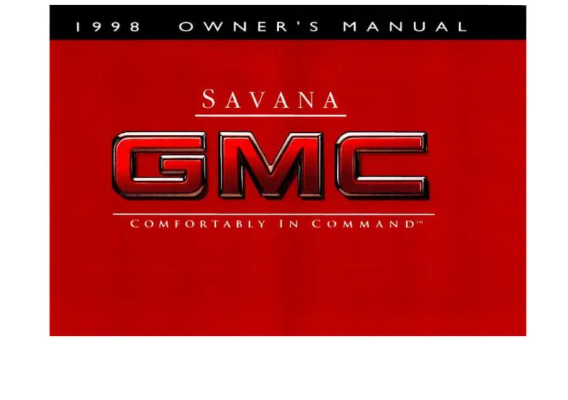 1998 GMC Savana owners manual