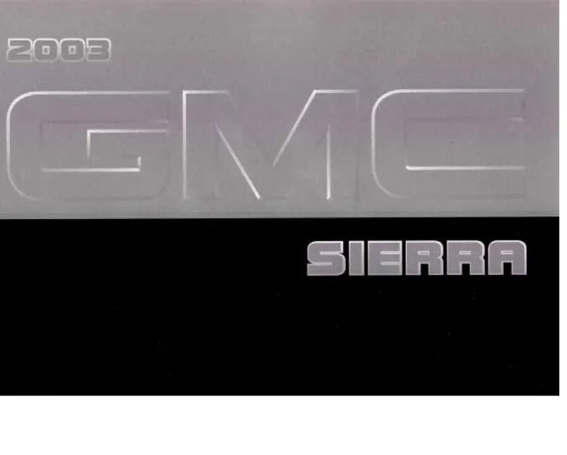 2003 GMC Sierra owners manual