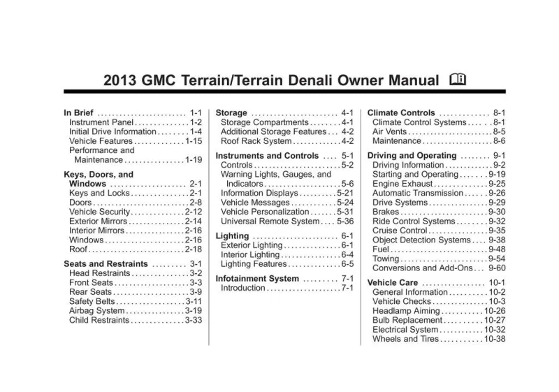 2013 GMC Terrain owners manual