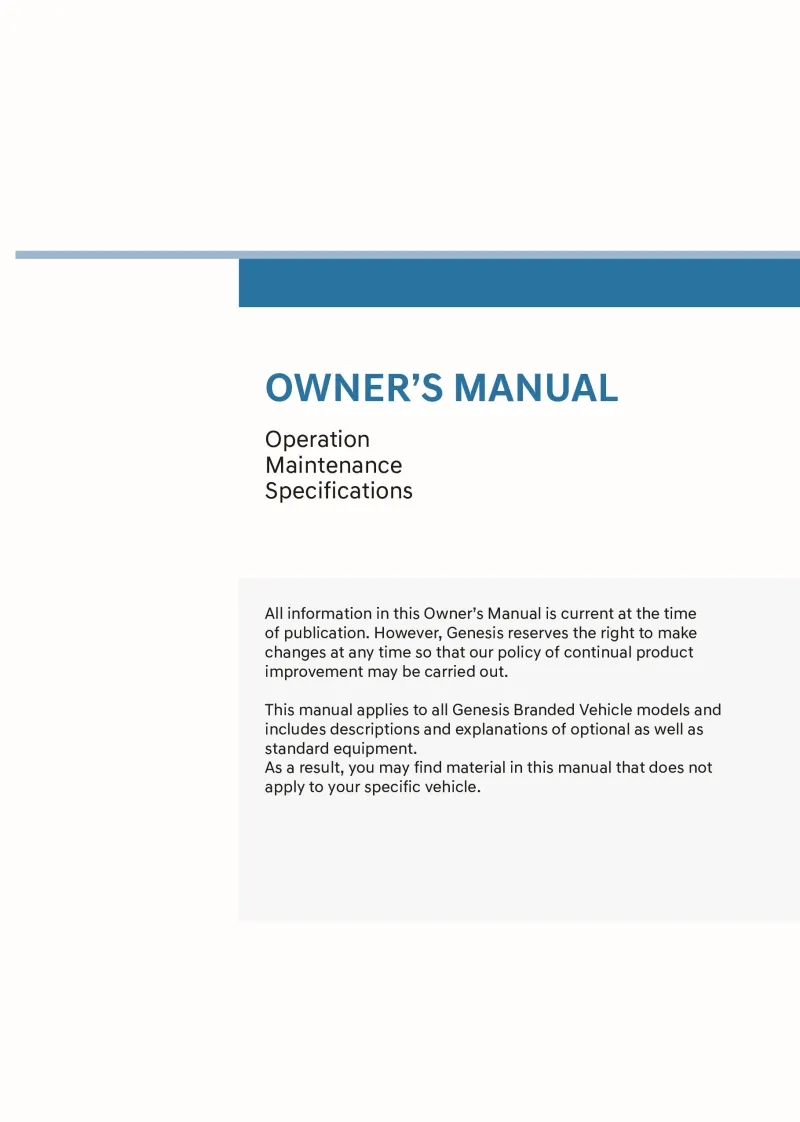 2021 Genesis G80 owners manual