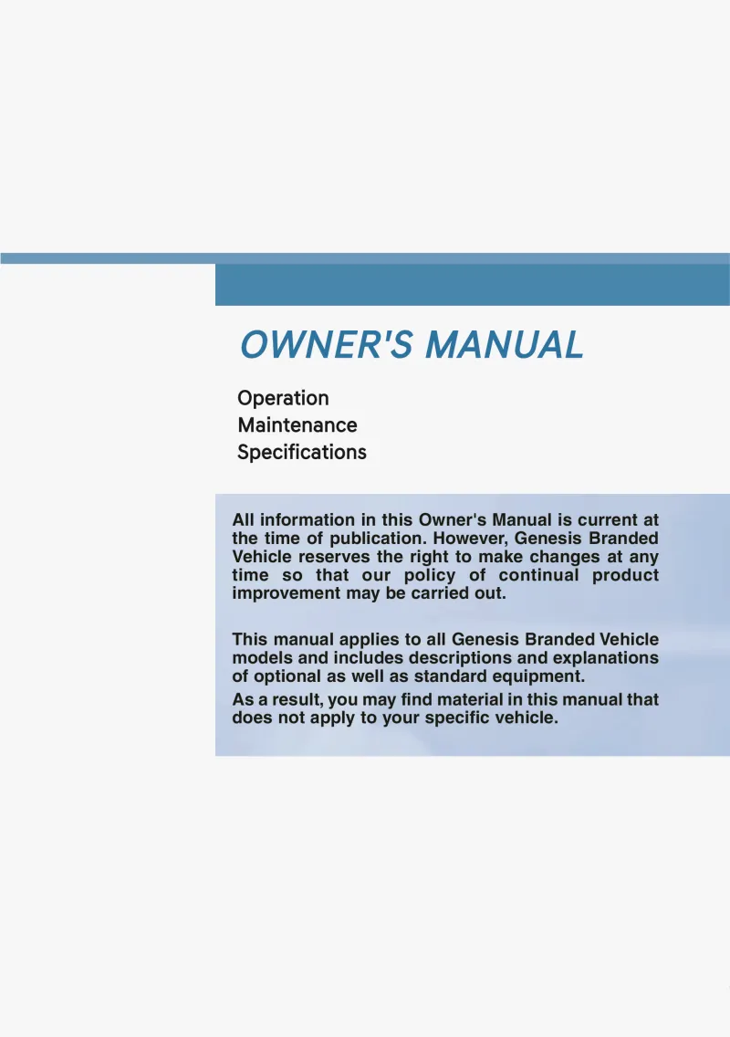2021 Genesis G90 owners manual