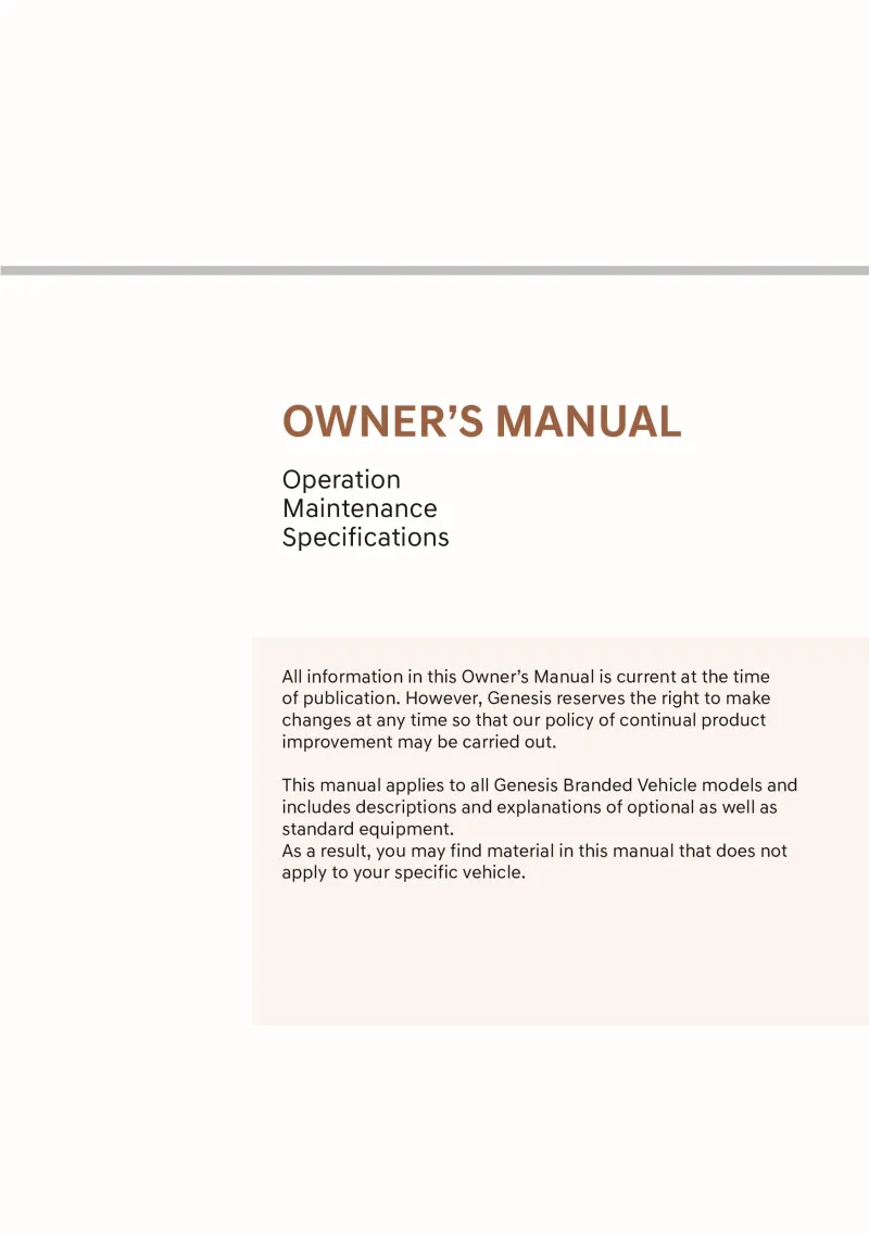 2023 Genesis G80 owners manual
