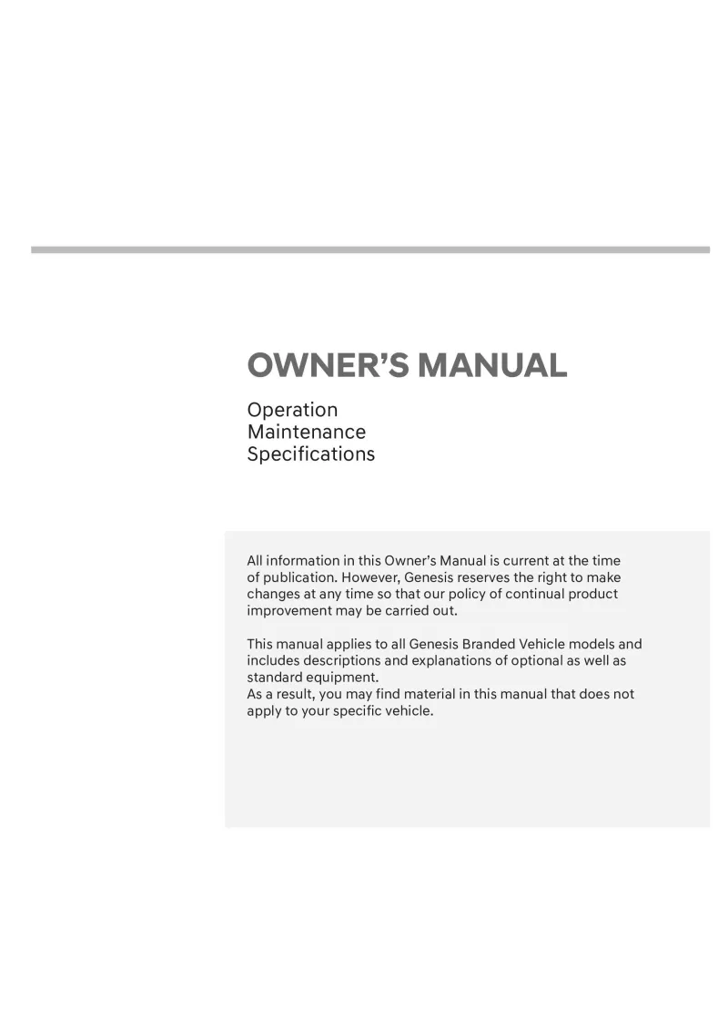 2024 Genesis G90 owners manual