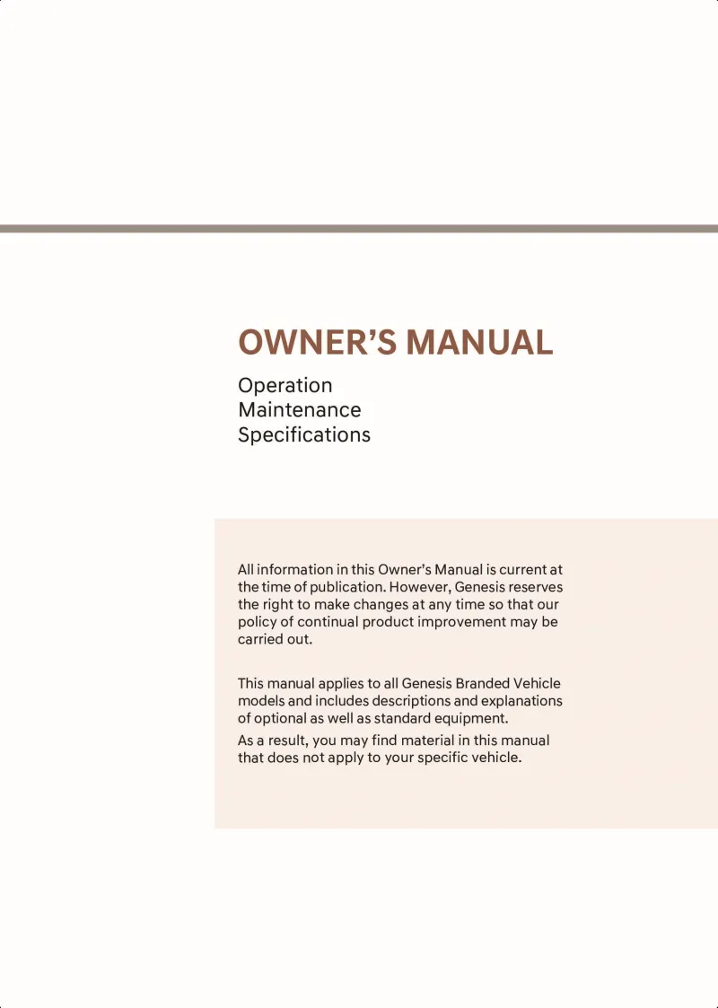 2024 Genesis GV70 owners manual