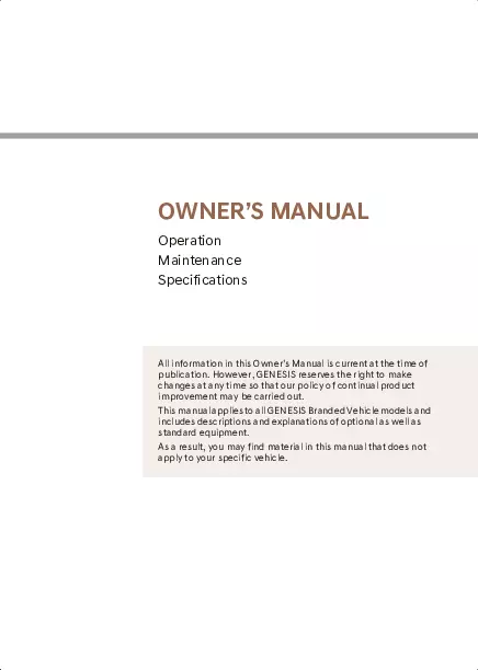 2025 Genesis G80 owners manual