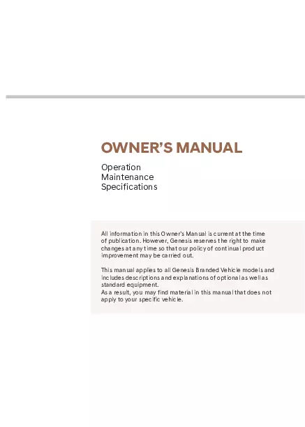 2025 Genesis G90 owners manual