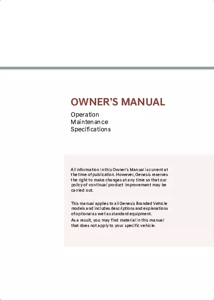 2025 Genesis GV70 owners manual