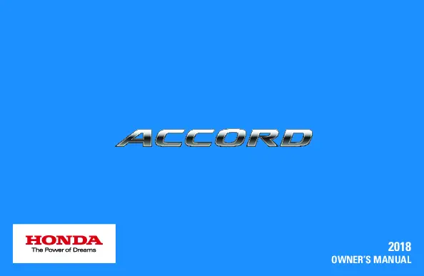 2018 Honda Accord owners manual