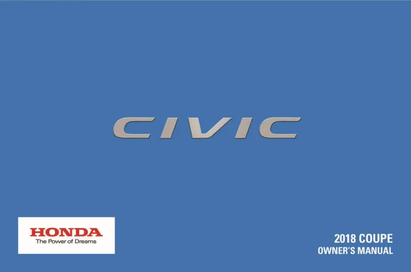 2018 Honda Civic Coupe owners manual
