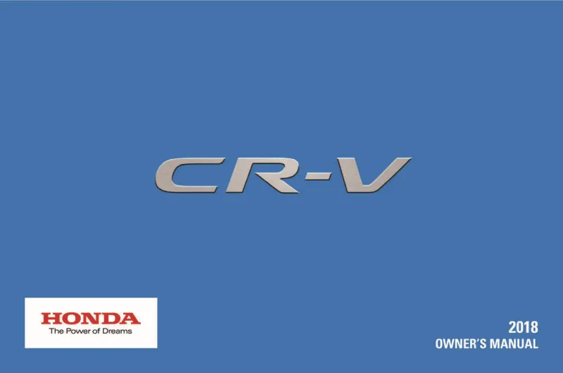 2018 Honda CrV owners manual